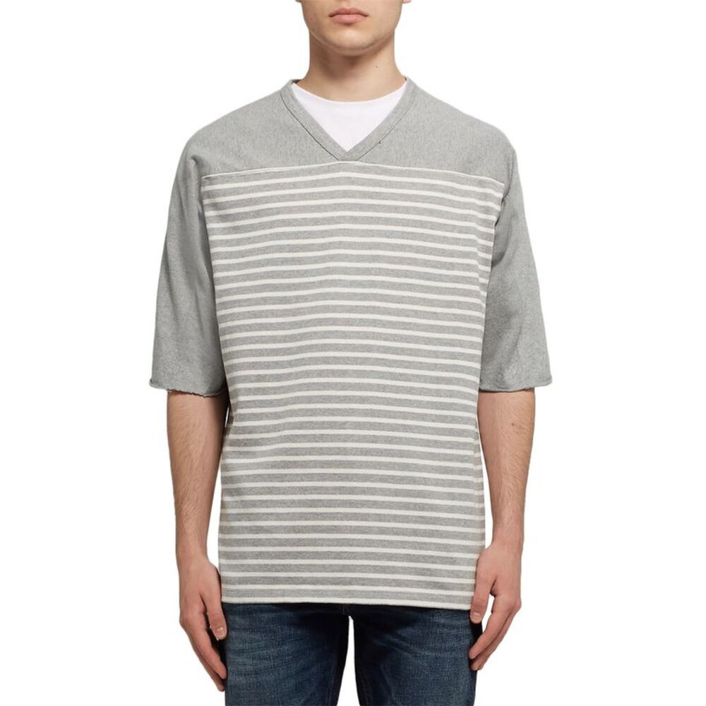Nonnative Mens Trainer Striped Cotton-Jersey Oversize T-Shirt Small (1) Stone